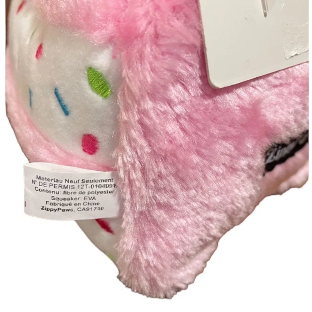Zippy Paws Plush Birthday Cake Slice Dog Toy NEW!
